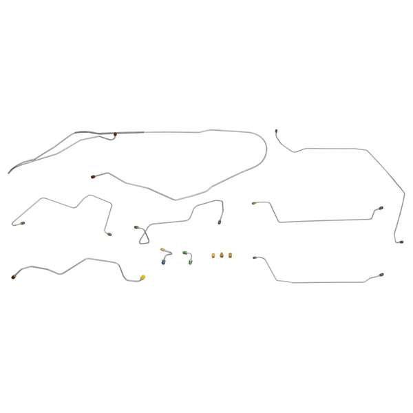 1967 Chevrolet El Camino/SS w/Valve at M/C Power Disc Conversion Complete Brake Line Kit 9pc, OE Steel