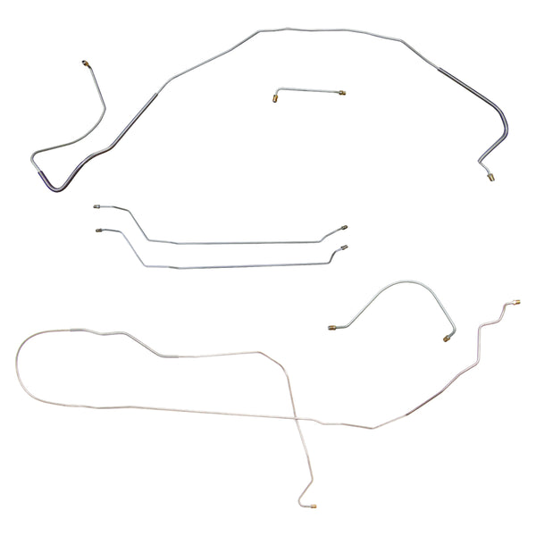 1966 Chevrolet El Camino SS (Only) Manual Drum Brake Line Kit, OE Steel