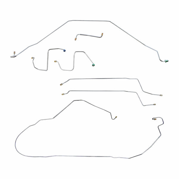 1967 Chevrolet El Camino Non-SS (Only) Manual Drum Brake Line Kit 7pc, OE Steel