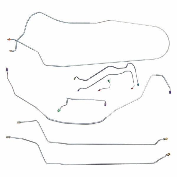 1968 Chevrolet El Camino SS (Only) Power Disc Brake Line Kit 8pc, OE Steel