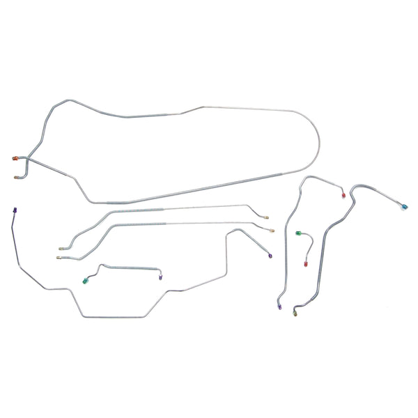 1968 Chevrolet El Camino Non-SS (Only) Power Disc Brake Line Kit 8pc, OE Steel