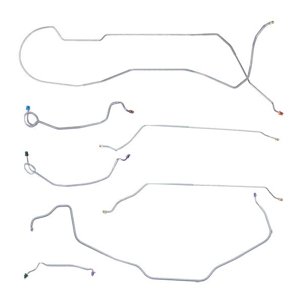 1969 Chevrolet El Camino/SS Manual Drum Brake Line Kit 7pc, OE Steel