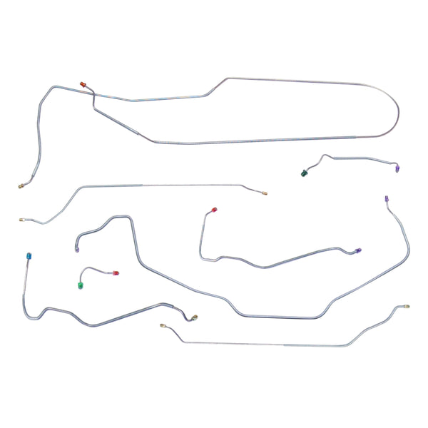 1969 Chevrolet El Camino Power Disc Complete Brake Line Kit 8pc, OE Steel