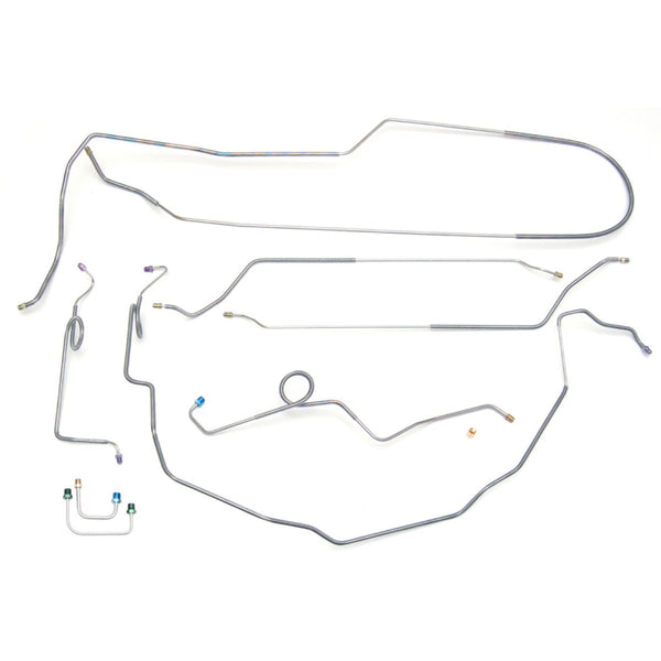 1969-72 Chevrolet El Camino Power Disc Brake Conversion Line Kit 8pc, OE Steel