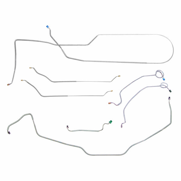 1970 Chevrolet El Camino/SS Manual Drum Brake Line Kit 9pc, OE Steel
