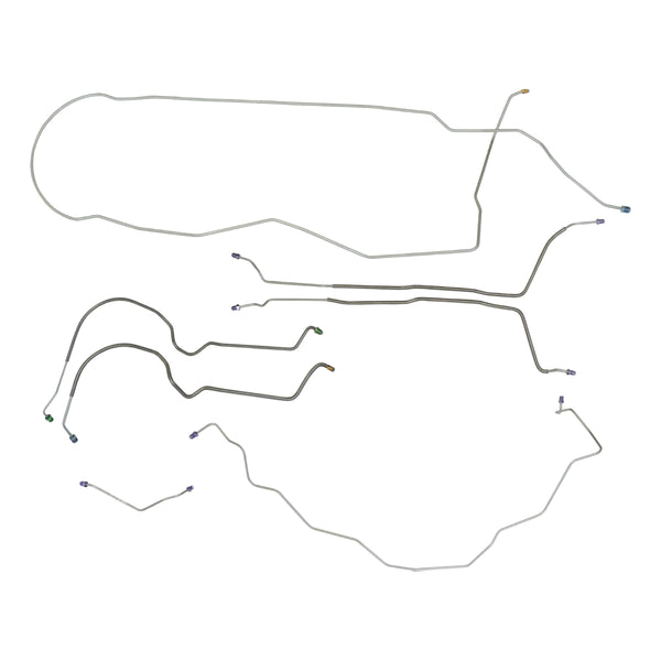 1973-75 Chevrolet El Camino Power Disc Complete Brake Line Kit 7pc, OE Steel