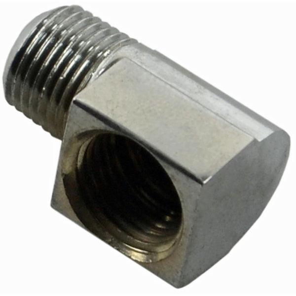 90 deg Elbow, 1/8" Pipe Thread, 7/16"-24 Female Inverted Flare - Chrome