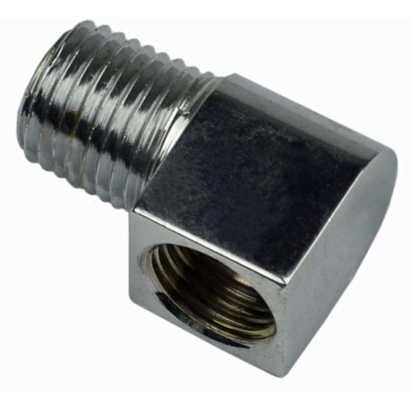 90 deg Elbow, 1/4" Pipe Thread, 1/2"-20 Female Inverted Flare - Chrome