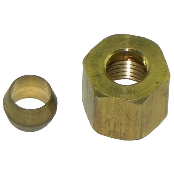 Compression Fitting 5/16 Female With Sleeve, Brass