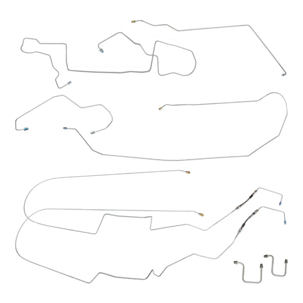 2006-13 Chevrolet Impala Four-Wheel Disc w/ ABS Complete Brake Line Kit (w/ Flex) 8pc, OE Steel