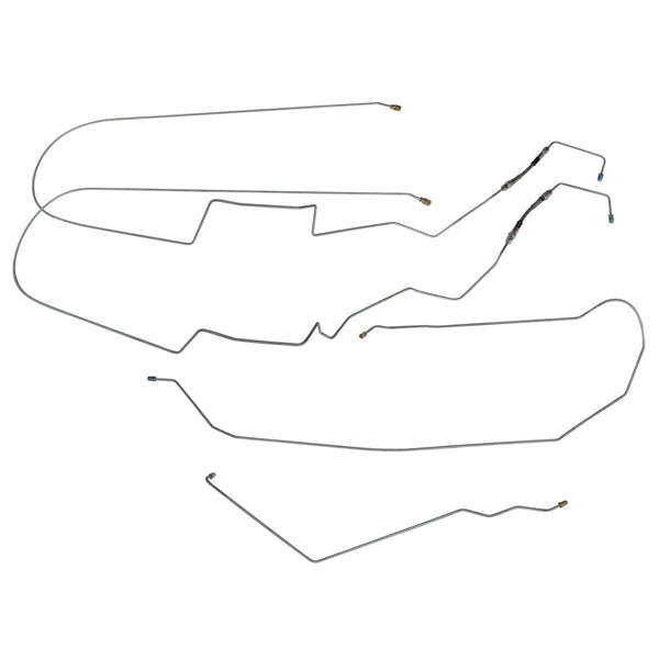 2006-13 Chevrolet Impala Four-Wheel Disc w/ABS Mid-Chassis Brake Line Kit (w/Flex) 4pc, OE Steel