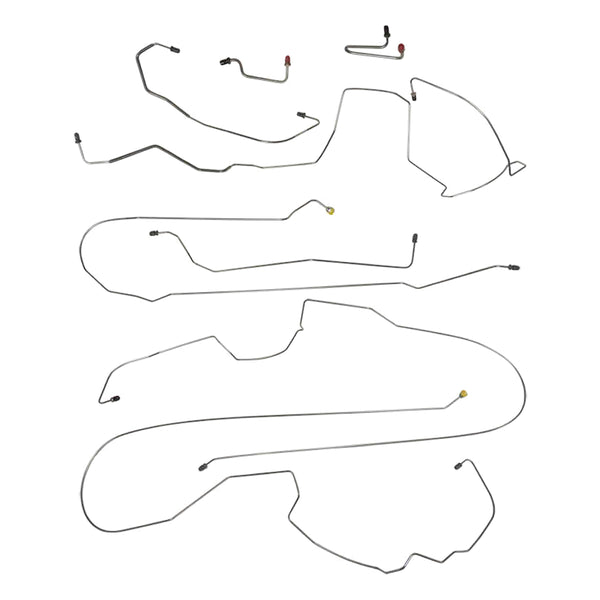 2000-05 Chevrolet Impala Four-Wheel Disc w/ ABS Complete Brake Line Kit 8pc, OE Steel