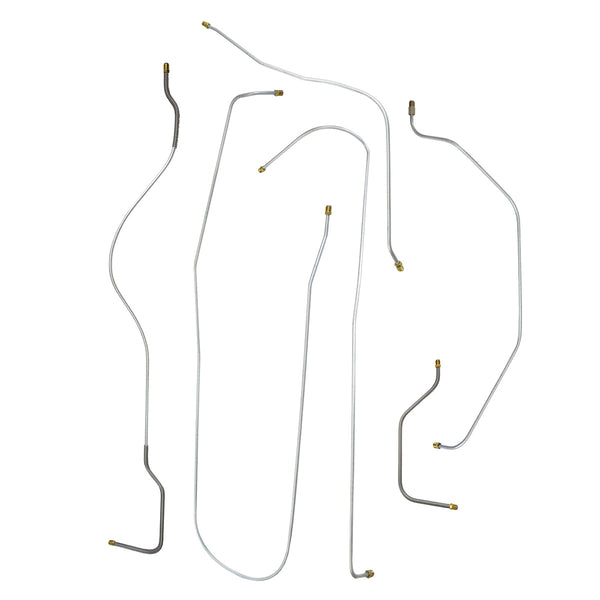 1936 Chevrolet Master Deluxe 113" WB w/Straight Front Axle Drum Brake Line Kit 6pc, OE Steel