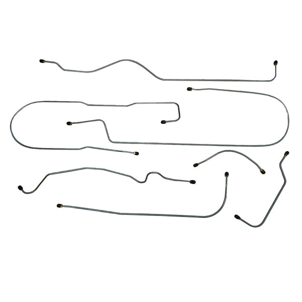 1938 Chevrolet All 112.3" WB Knee Action Front Axle Complete Drum Brake Line Kit 7pc, OE Steel