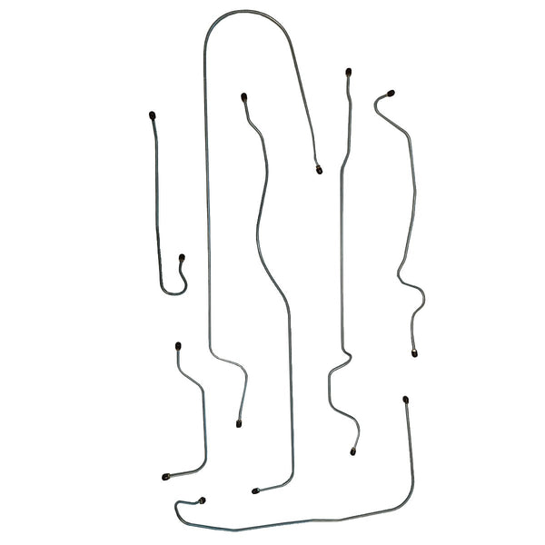 1939 Chevrolet All 112.3" WB Knee Action Front Axle Drum Brake Line Kit 7pc, OE Steel