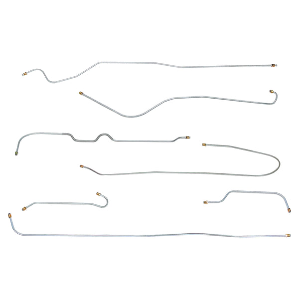 1940 Chevrolet Passenger Car w/ Coil & A-Arm Front Suspension Drum Brake Line Kit 6pc, OE Steel