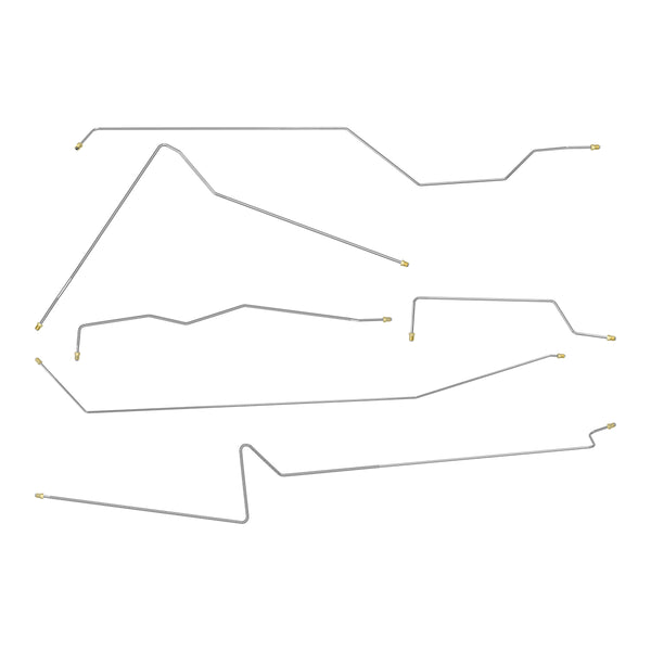 1953-54 Chevrolet Special Convertible w/ Drums Complete Brake Line Kit, 6pc, OE Steel