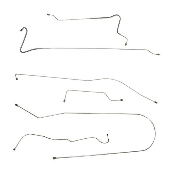 1953-54 Chevrolet Special Hardtop Complete Drum Brake Line Kit 6pc, OE Steel