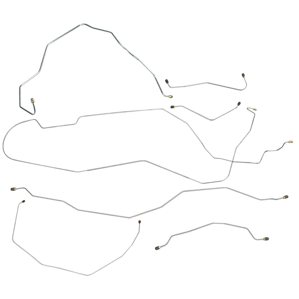 1955 Chevrolet Bel Air w/Dual Exhaust Outside Frame Power Brake Line Kit 7pc, OE Steel (E-13)