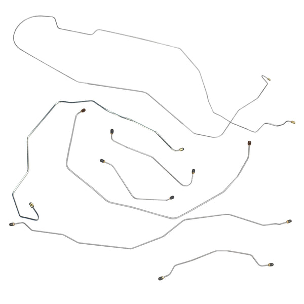 1955 Chevrolet Nomad Power Brake Line Kit 7pc, OE Steel (E-13)