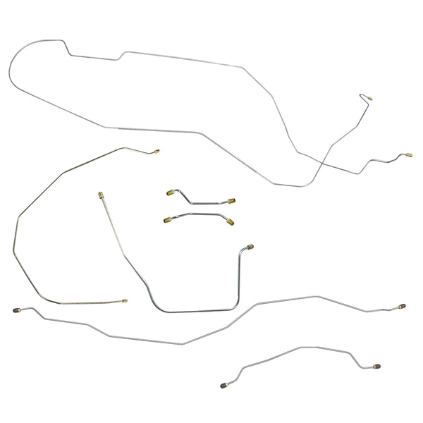 1956 Chevrolet Bel Air w/Dual Exhaust Outside Frame Manual Brake Line Kit 7pc, OE Steel (E-14)