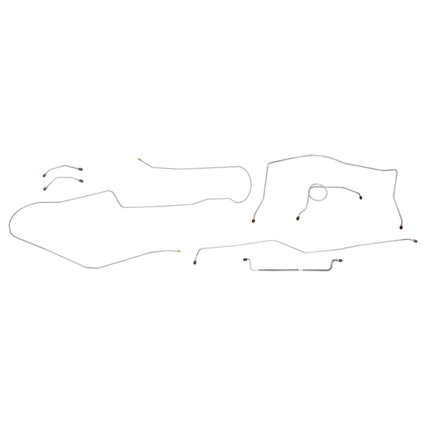 1958 Chevrolet Impala Manual Drum Brake Line Kit 7pc, OE Steel