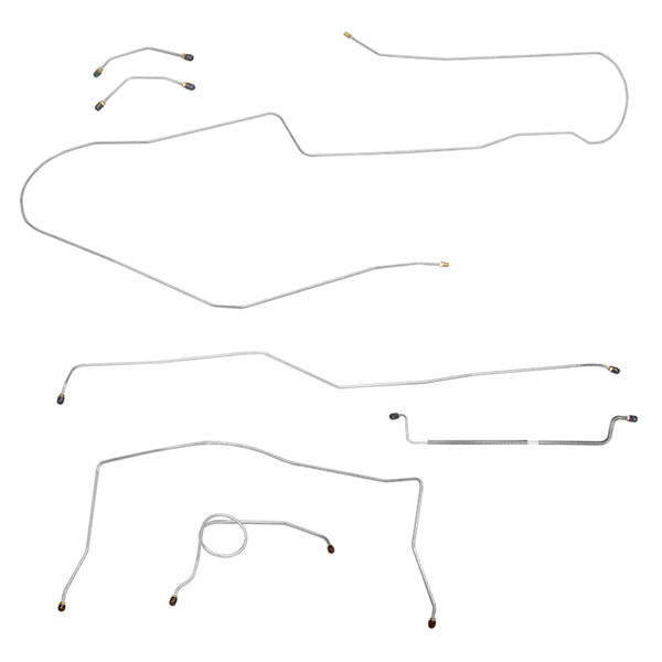 1959-61 Chevrolet Impala Manual Drum Brake Line Kit 7pc, OE Steel