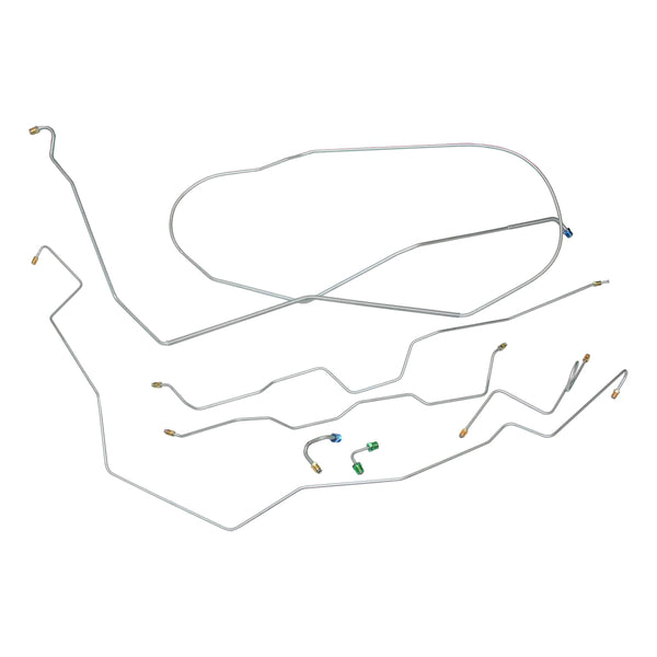 1965-66 Chevrolet Impala Power Disc Conversion Brake Line Kit 7pc, OE Steel