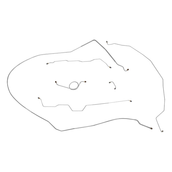 1966 Chevrolet Impala Hardtop Manual Drum Brake Line Kit 6pc, OE Steel