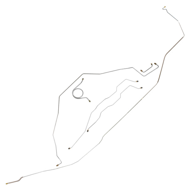 1966 Chevrolet Impala Hardtop Power Drum Brake Line Kit 6pc, OE Steel