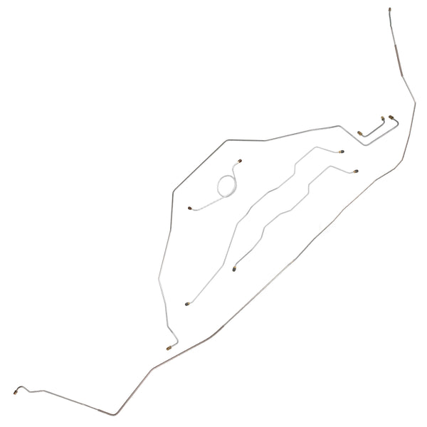 1966 Chevrolet Impala Convertible Manual Drum Brake Line Kit 6pc, OE Steel