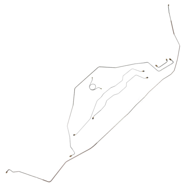 1966 Chevrolet Impala Convertible Power Drum Brake Line Kit 6pc, OE Steel