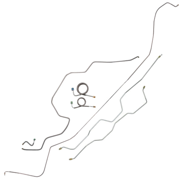 1969 Chevrolet Impala/SS V8 Power Drum Brake Line Kit 7pc, OE Steel