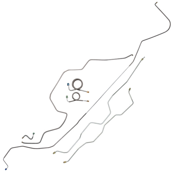 1970 Chevrolet Impala/SS V8 Power Drum Brake Line Kit 7pc, OE Steel