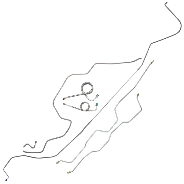 1970 Chevrolet Impala/SS V8 Manual Drum Brake Line Kit 7pc, OE Steel