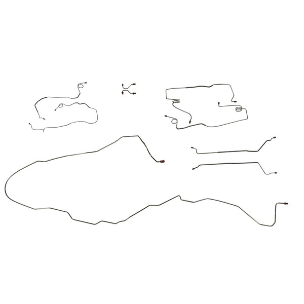 1991-94 Chevrolet Caprice Four-Door (Only) Power Disc w/Rear Drum Brake Line Kit 9pc, OE Steel