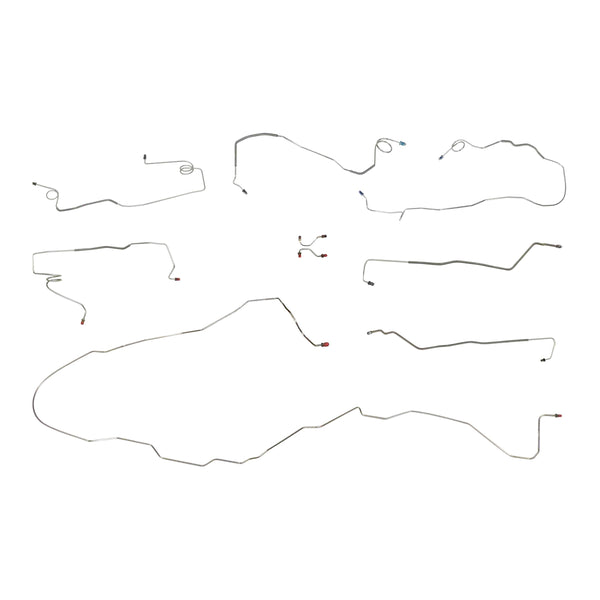 1994 Chevrolet Impala Super Sport (SS Only) Four-Wheel Power Disc Brake Line Kit 9pc, OE Steel