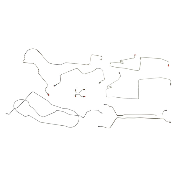 1995-96 Chevrolet Caprice Wagon (Only) Power Disc w/Rear Drum Brake Line Kit 9pc, OE Steel