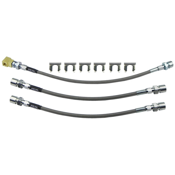 1968 Chevelle Cutlass Lemans Skylark Drum Brake Stainless Braided Brake Hose Kit 3pc