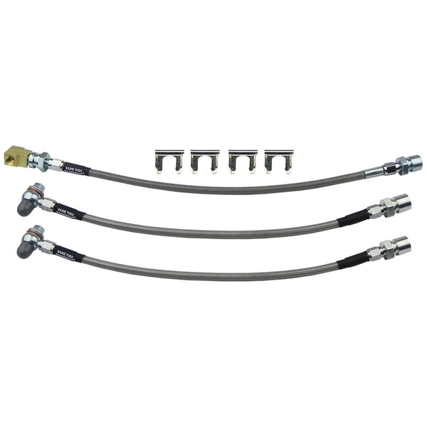 1968 Chevelle Lemans Cutlass Skylark 7/16 Banjo Disc Conversion Stainless Braided Brake Hose Kit 3pc