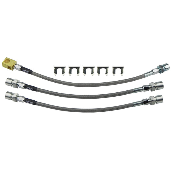 1969-72 Chevelle Cutlass Lemans Skylark Drum Brake Stainless Braided Brake Hose Kit 3pc