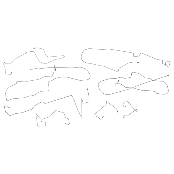 2004-07 Chevrolet Malibu, 2008 Malibu Classic Front Disc Rear Drum Non-ABS w/TC and Non-TC Complete Brake Line Kit 8pc, OE Steel