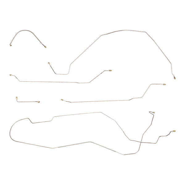 1964 Chevrolet Chevelle Malibu Complete Manual Drum Brake Line Kit 6pc, HDT, OE Steel