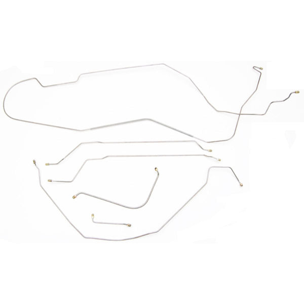 1965 Chevrolet Chevelle Malibu Complete Power Drum Brake Line Kit 6pc, HDT, OE Steel