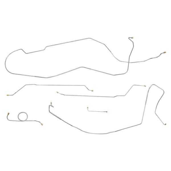 1966 Chevrolet Chevelle Malibu SS Manual Drum Brake Line Kit 6pc, HDT, SS Only, OE Steel