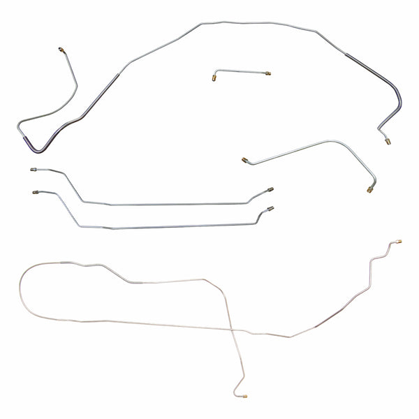 1966 Chevrolet Chevelle Malibu SS Power Drum Brake Line Kit 6pc, Conv, SS Only, OE Steel