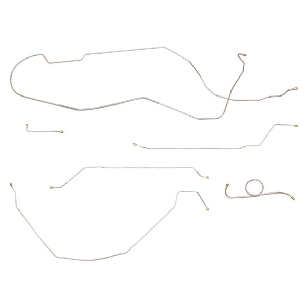 1966 Chevrolet Chevelle Malibu Manual Drum Brake Line Kit 6pc, HDT, OE Steel