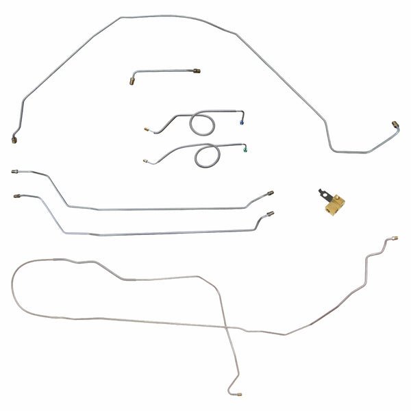 1966 Chevelle/Malibu/El Camino Non SS Disc Brake Conversion Line Kit Power Disc Brake 8pc Line Kit, Convertible, Block Mounted in Stock Location, OEM