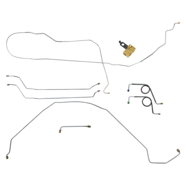 1966 Chevelle Malibu El Camino Non SS Disc Brake Conversion Line Kit Manual Disc Brake 8pc Line Kit, Convertible, Block Mounted in Stock Location, OEM