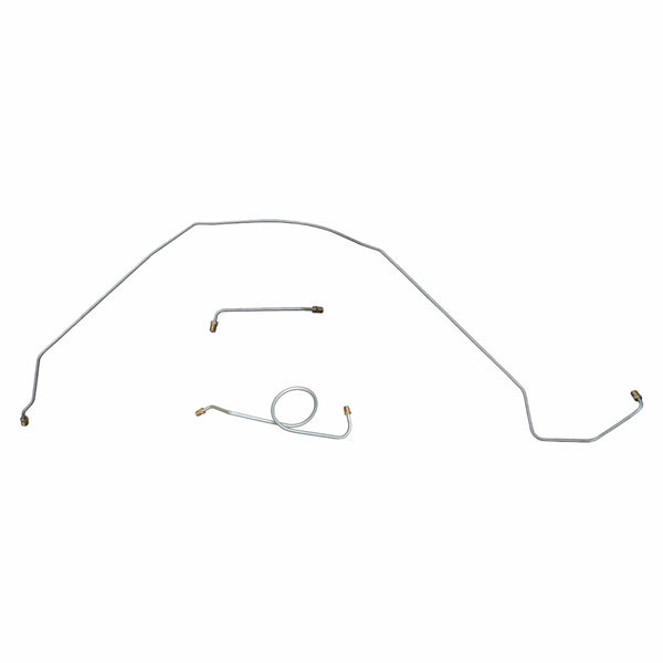 1966 Chevrolet Chevelle Malibu SS Manual Drum Front Brake Line Kit 3pc, OE Steel